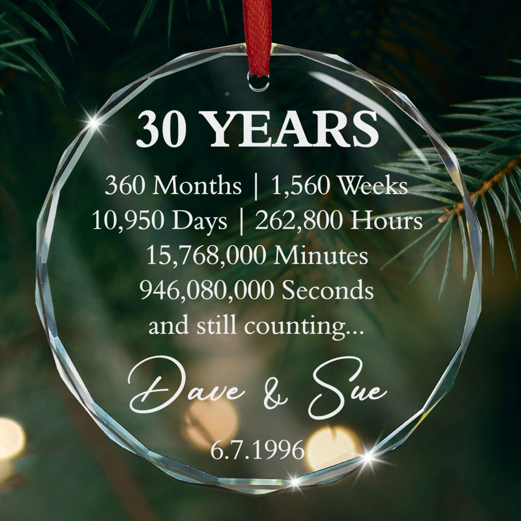 Custom Anniversary Counting Time, Custom Year For Couples, Him, Her, Parents - Personalized Ornament