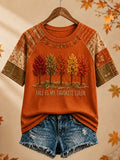 Women's Fall Is My Favorite Color Printed round neck short sleeve T-shirt