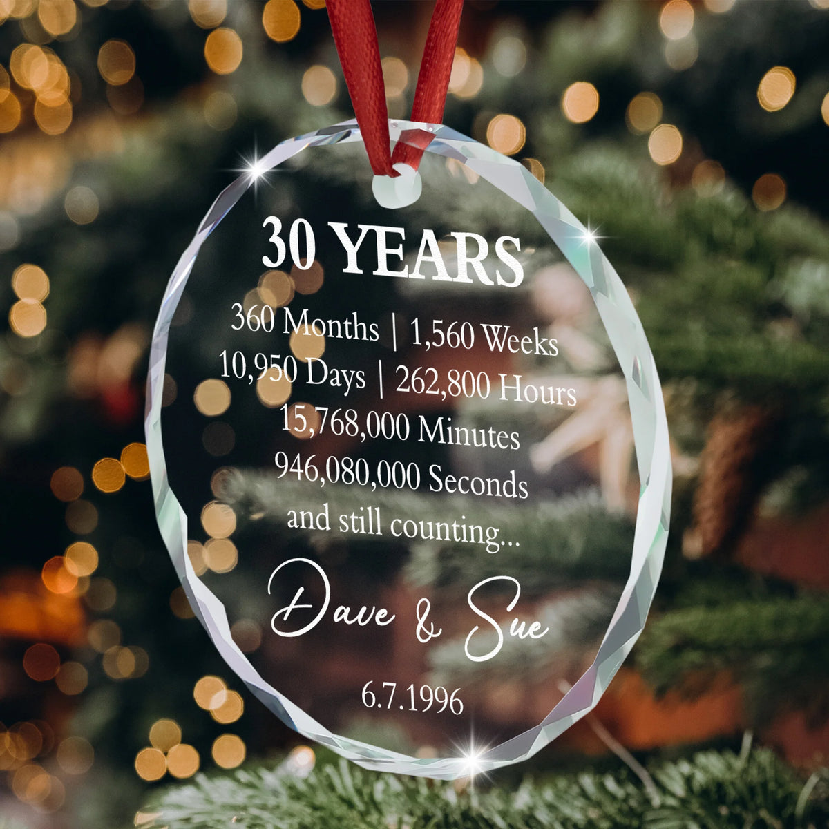 Custom Anniversary Counting Time, Custom Year For Couples, Him, Her, Parents - Personalized Ornament