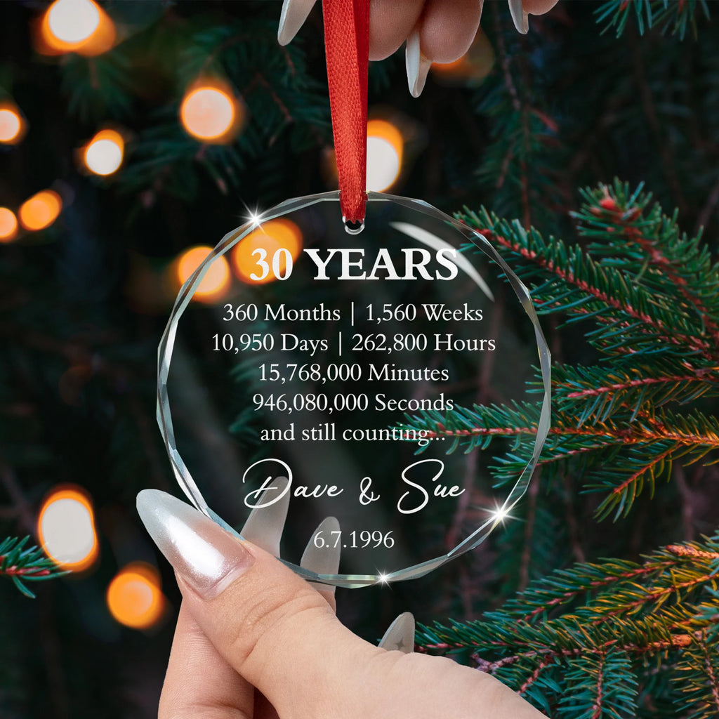 Custom Anniversary Counting Time, Custom Year For Couples, Him, Her, Parents - Personalized Ornament