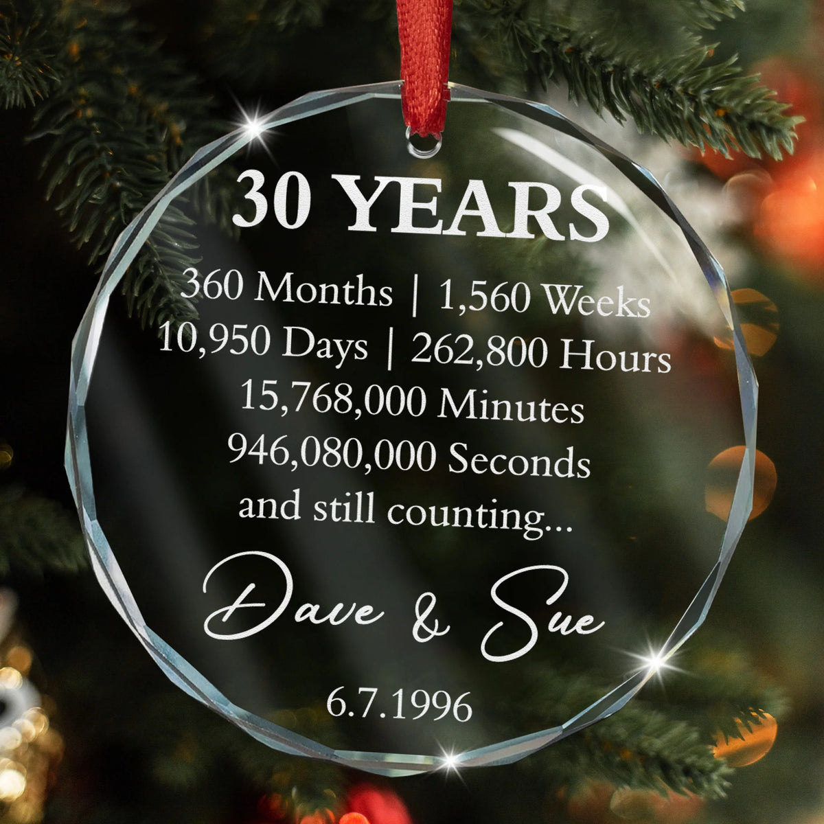 Custom Anniversary Counting Time, Custom Year For Couples, Him, Her, Parents - Personalized Ornament